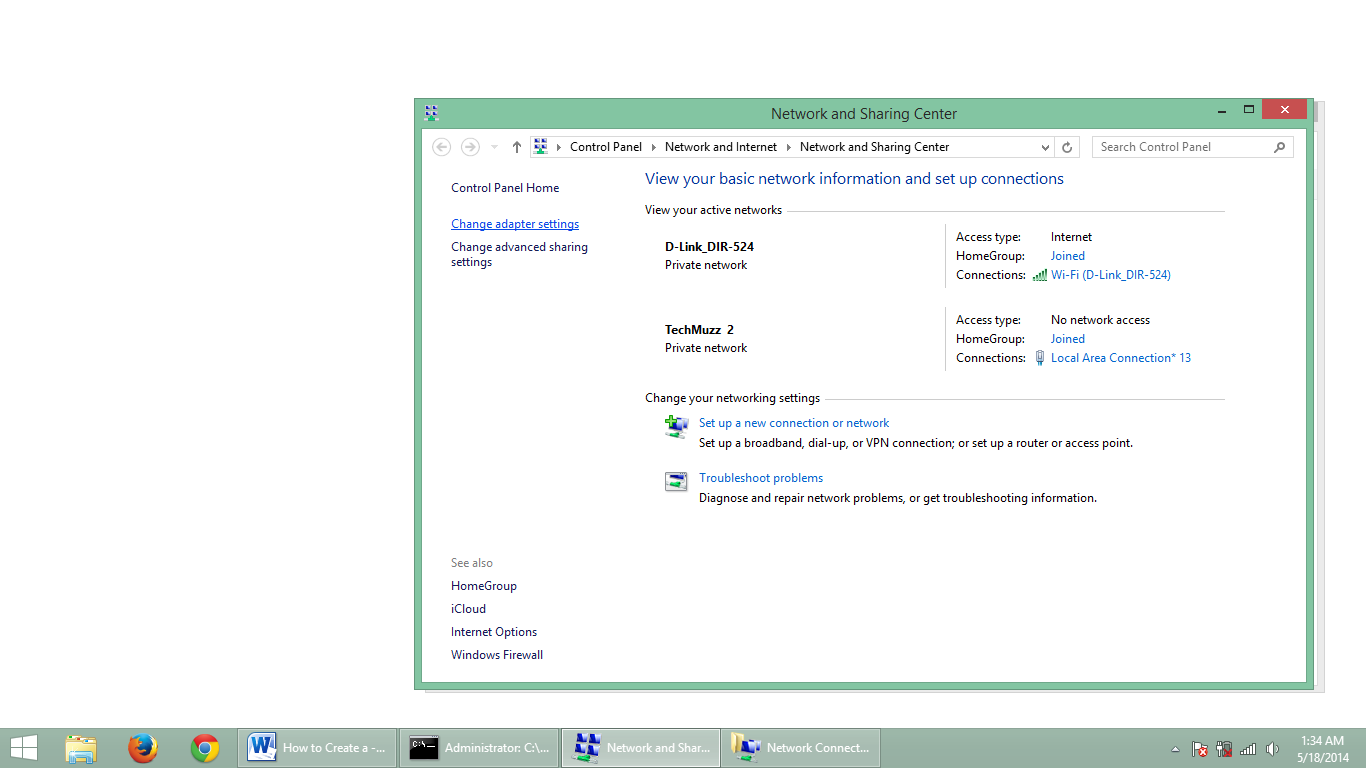 step 5 how to create adhoc network in windows 8.1