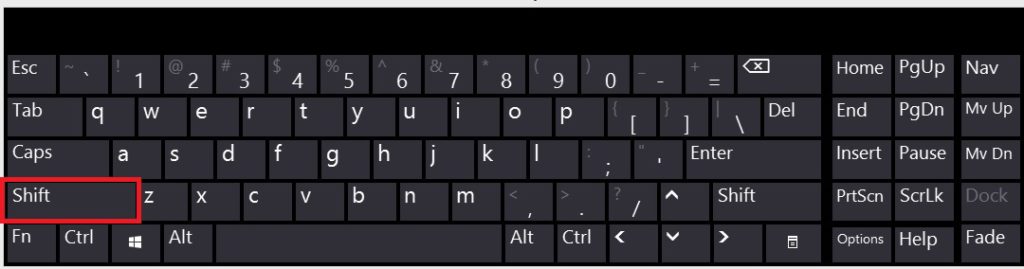 shift key won t work