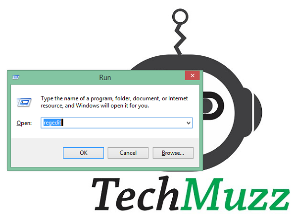 open regedit in run