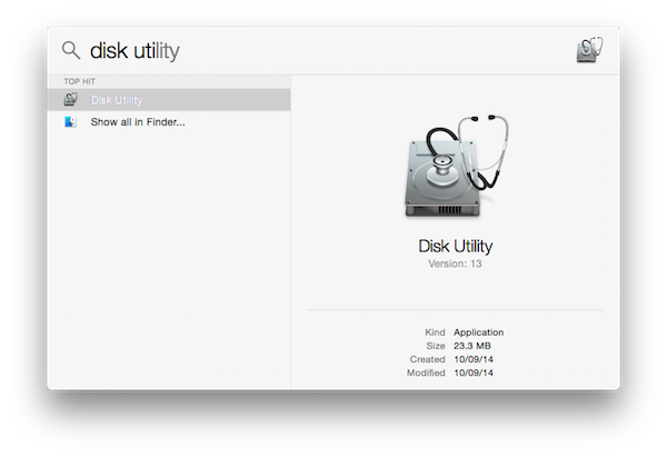 Open disk utility in mac