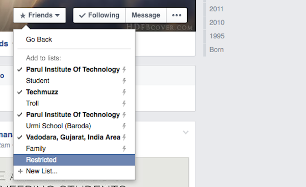 How To Add Facebook Friend Into Restricted List