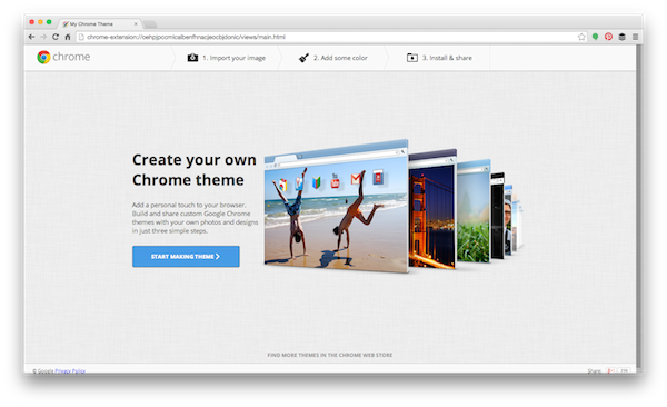first step in making chrome theme