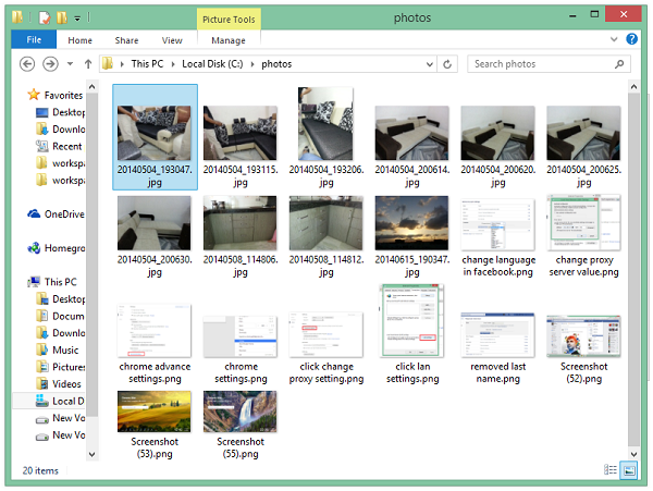 folder containing images