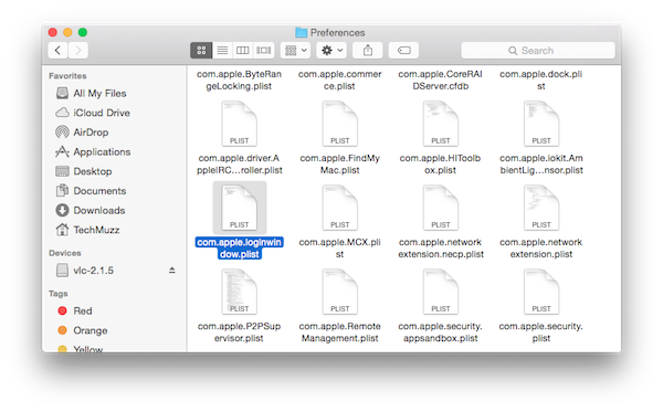 loginwindow plist file in mac