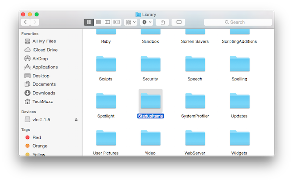 startup items folder in mac