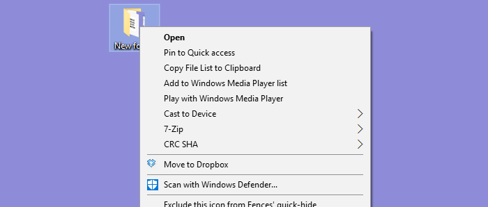 windows right click context menu