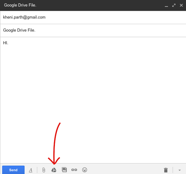 attach a google drive file in gmail