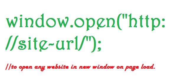 Open Any Website In New Window On Page Load