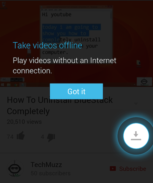 take youtube videos offline