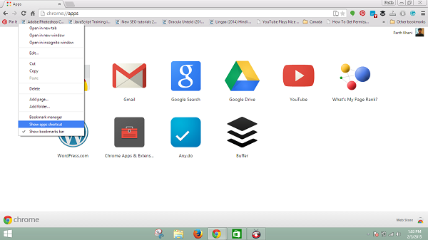 Remove Apps Icon From Chrome Bookmark Bar