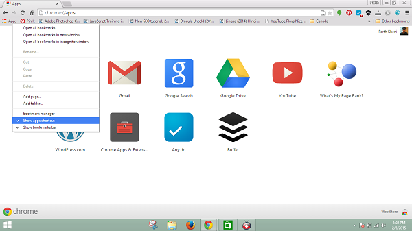 Remove Apps Icon From Chrome Bookmark Bar