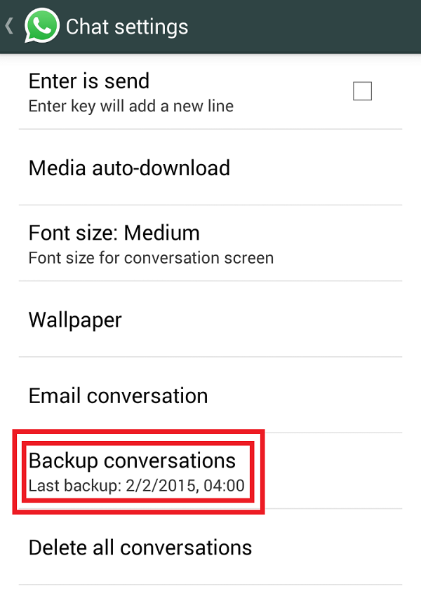Back up WhatsApp messages