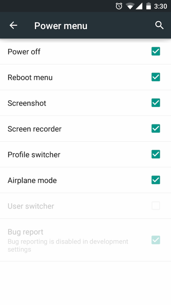 edit power menu shortcuts in lollipop