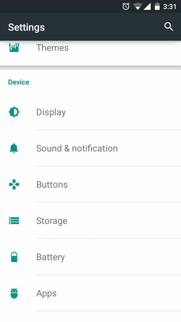 device settings in lollipop