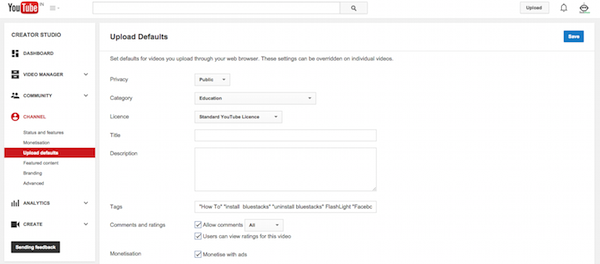 How To Change Upload Defaults For YouTube Channel