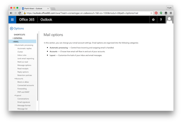Mail Forwarding in Office 365