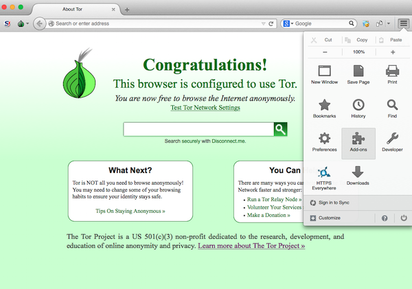 Open Add-On In Tor browser