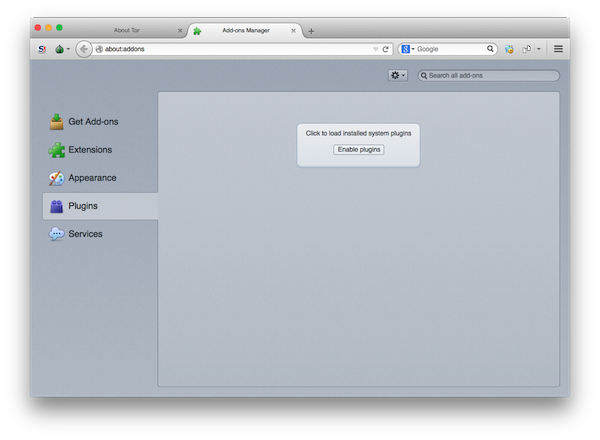 Open Plugins In Tor Browser