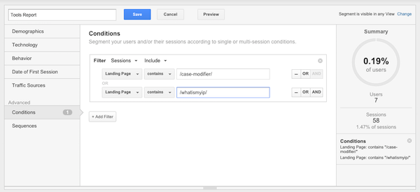 Track traffic of multiple pages in google analytics