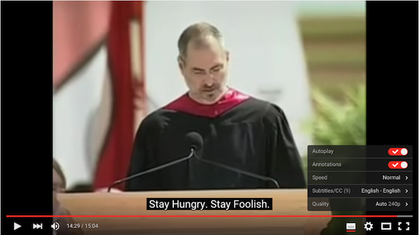 Steve Jobs Stay Hungry Stay foolish video subtitles download
