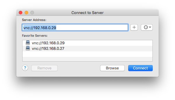 Connect to server in OS X
