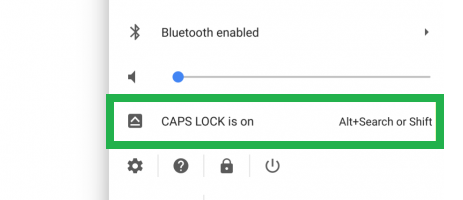 turn caps lock on Chromebook