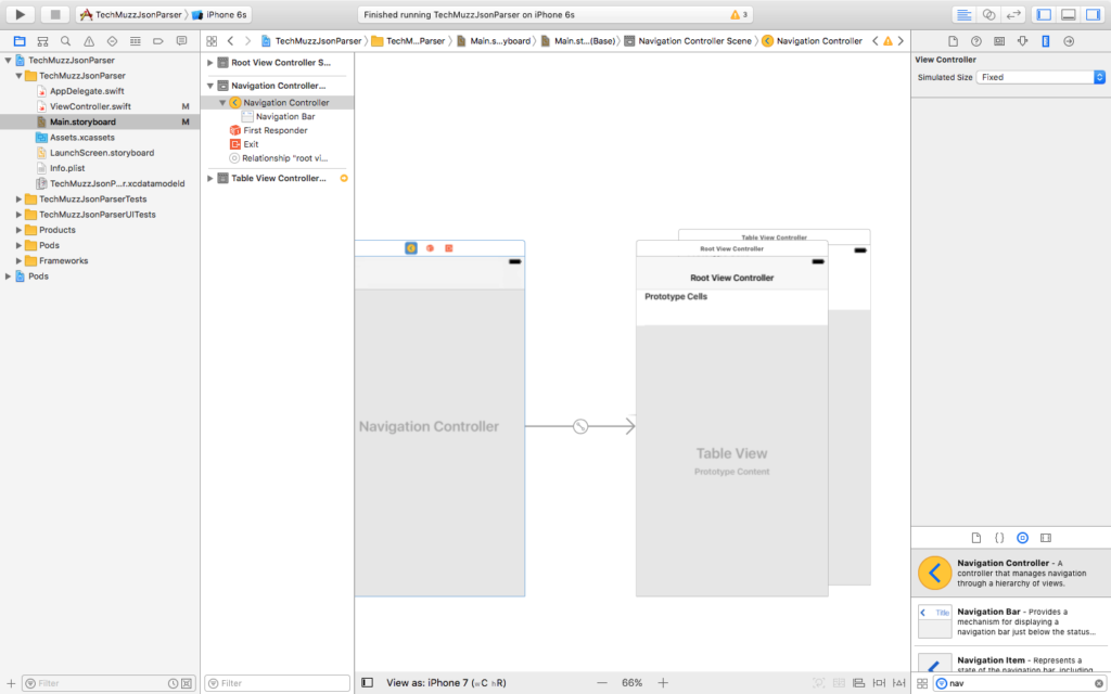 navigation controller in xcode