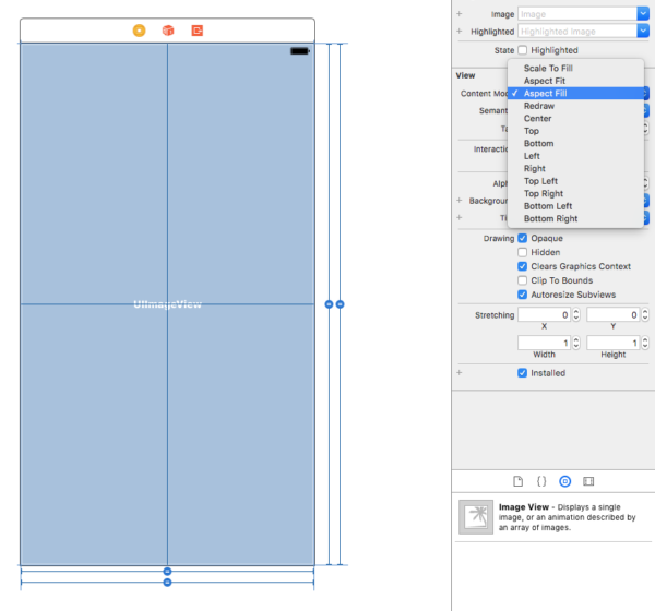 aspect fill xcode image view