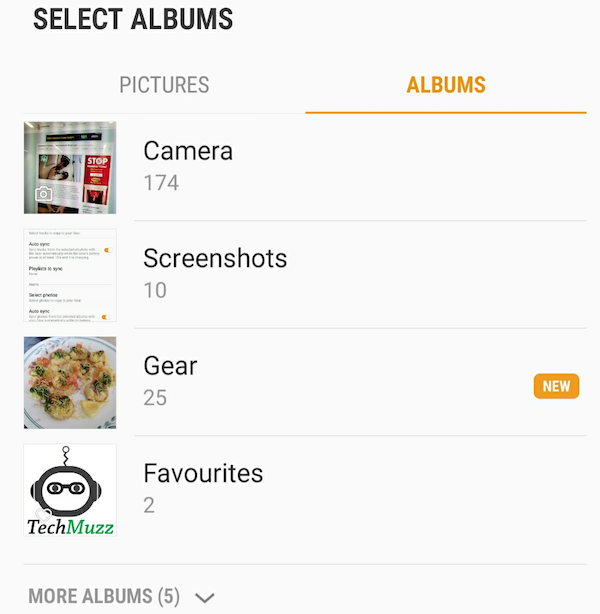 Select album in Gallery