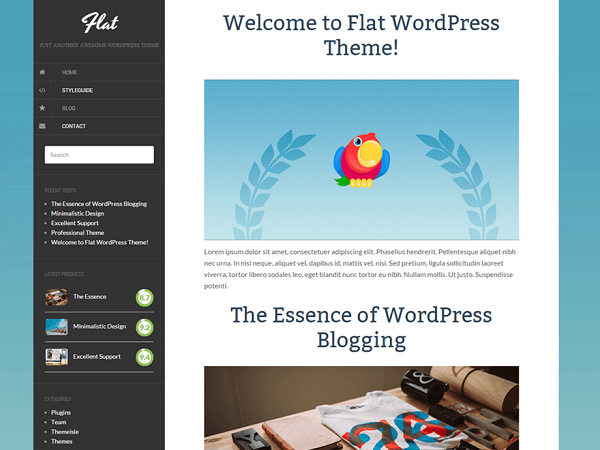 Flat Free blog theme for WordPress websites