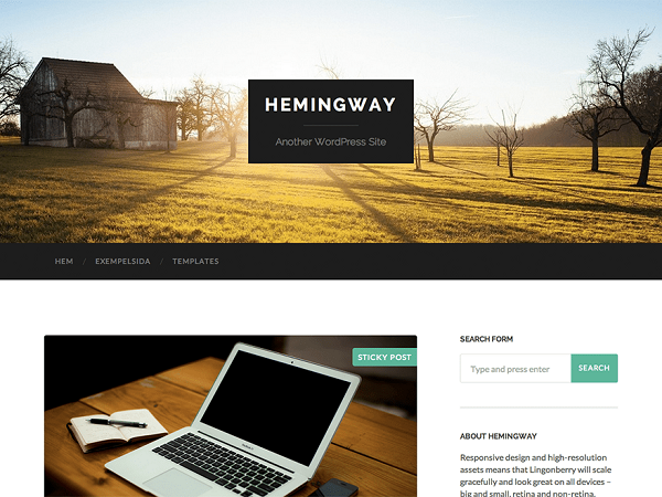 Hemingway Free WordPress Responsive Theme