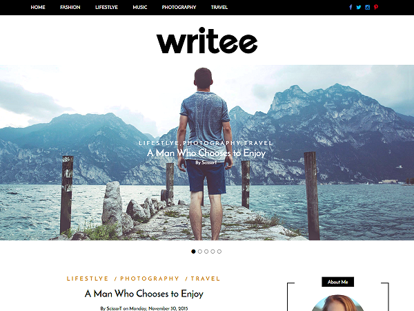 Writee Free WordPress Responsive blog Theme