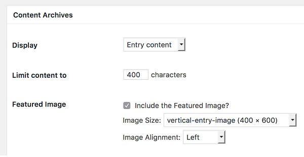 Remove Alignment Settings And Featured Image Size From Content Archives In Genesis