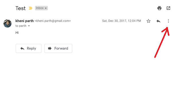 3 dot option in Gmail message
