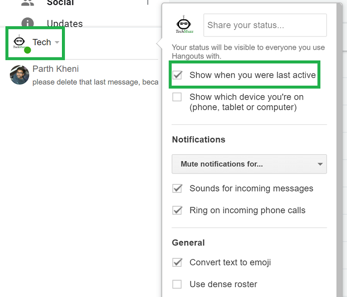 how turn off notifications in hangouts on mac